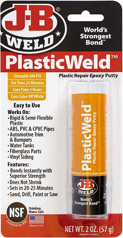 J-B Weld 8237 PlasticWeld Plastic Repair Epoxy Putty 