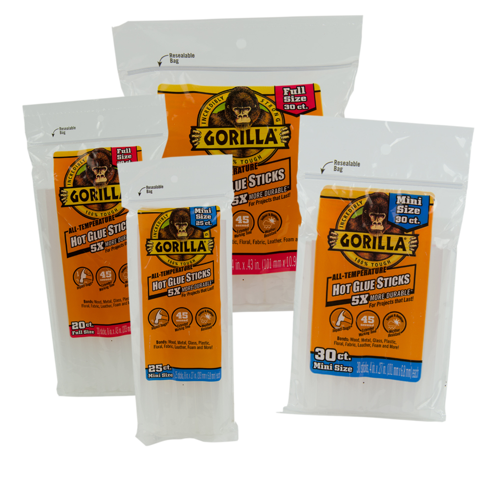 Gorilla Hot Glue Sticks is the top pick from the best hot glue sticks with different sizes packs
