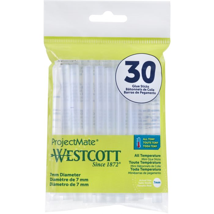 ProjectMate Westcott Glue Sticks with pack of 30 sticks and seal pack