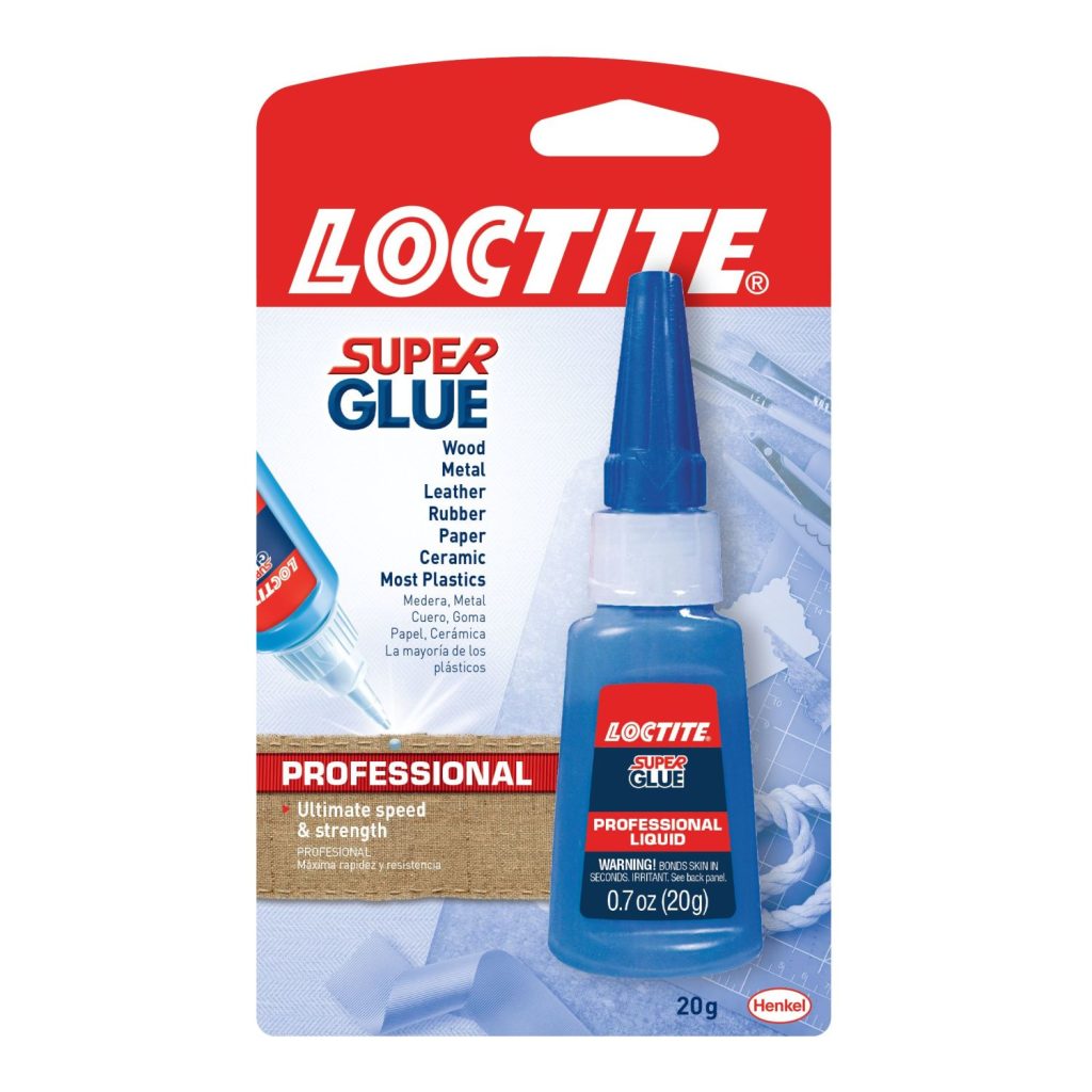 Loctite Liquid Professional Super Glue with screw cap for bottle and pull up cap for nozzle