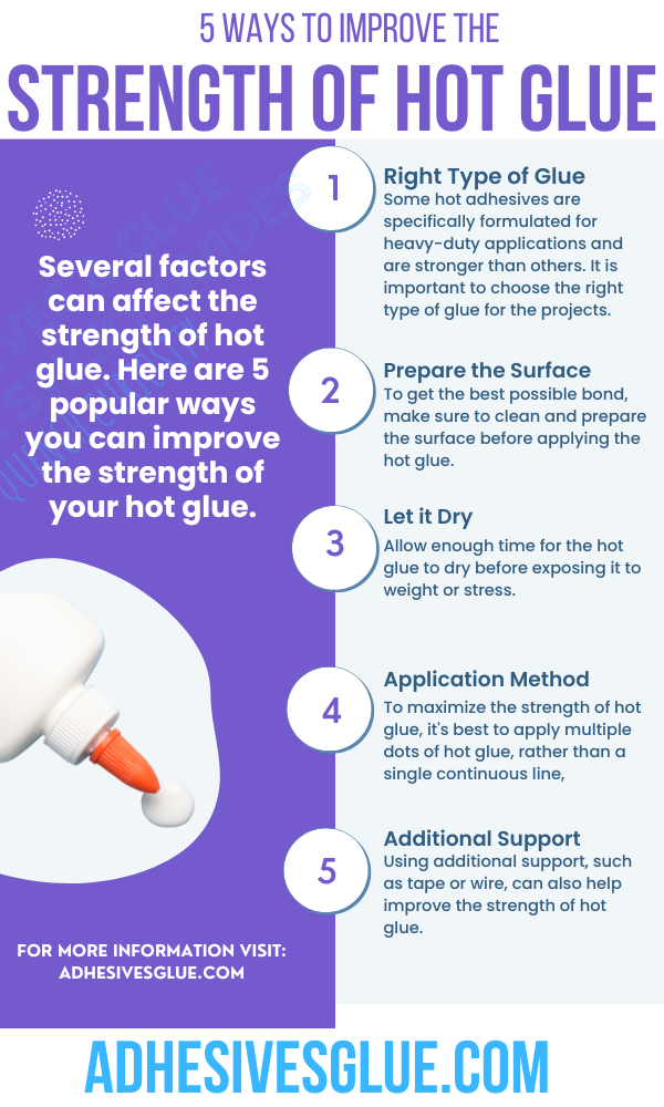5 ways to improve the Strength of Hot Glue infographic